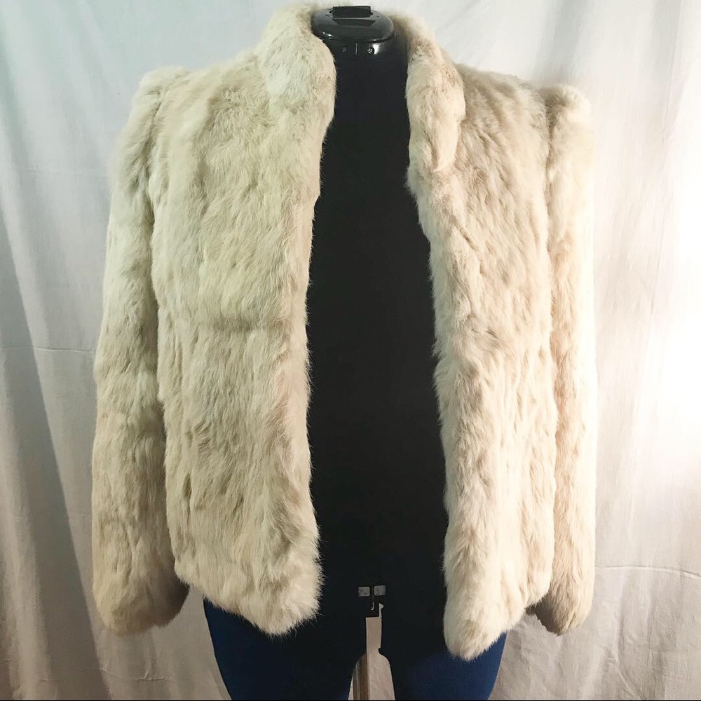 White Rabbit Fur Coat made in Korea brandless
